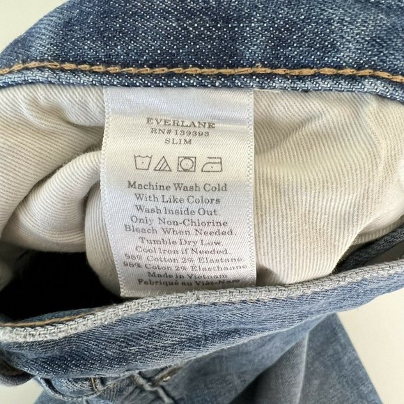 EVERLANE Slim Womens Stretch Denim 29 X 32 Jeans Lt wash - Picture 4 of 12